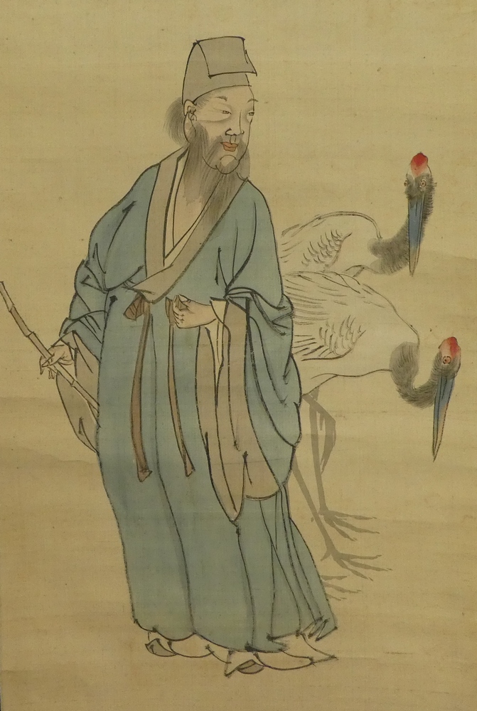 月僊 『寿老人図』 [古美術こもれび] 骨董,掛軸,絵画の買取と販売,名古屋