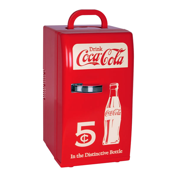 Coca-Cola 18 Can Retro Mini Fridge, 12V DC 110V AC Cooler, 5.4L