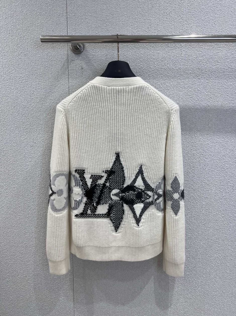 グラフィックニットカーディガン ルイ・ヴィトン ニット コピー Vネック