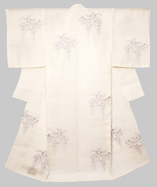 重要無形文化財本場越後上布 藤の花の絵絣訪問着仮絵羽 鈴木苧紡庵作