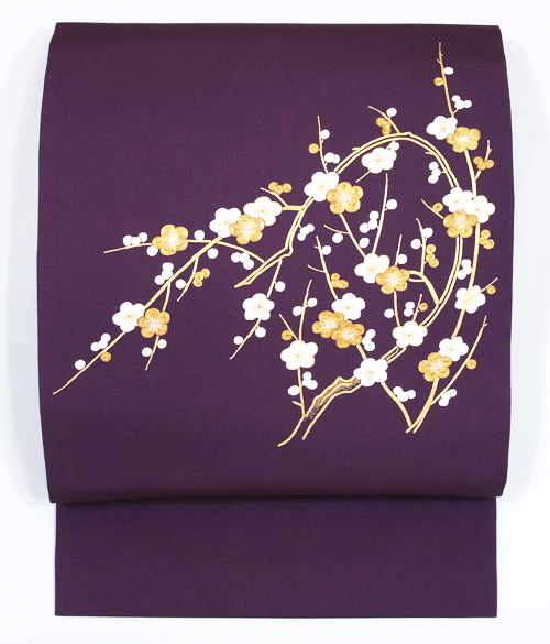 梅の図手刺繍名古屋帯(c32'092NB) 帯紹介