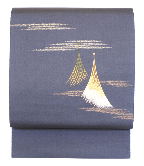 雲林綴」網干模様八寸名古屋帯 祥園製(k34076hd) 帯紹介