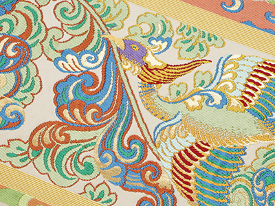 敦煌霊鳥文」本袋帯 龍村平蔵製(g85760sT) 特選きもの・帯紹介