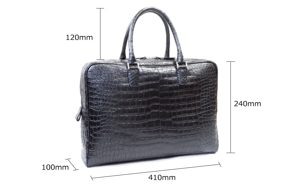 スモールクロコダイル革 2WAY ブリーフケース ビジネスバッグ | 手染め