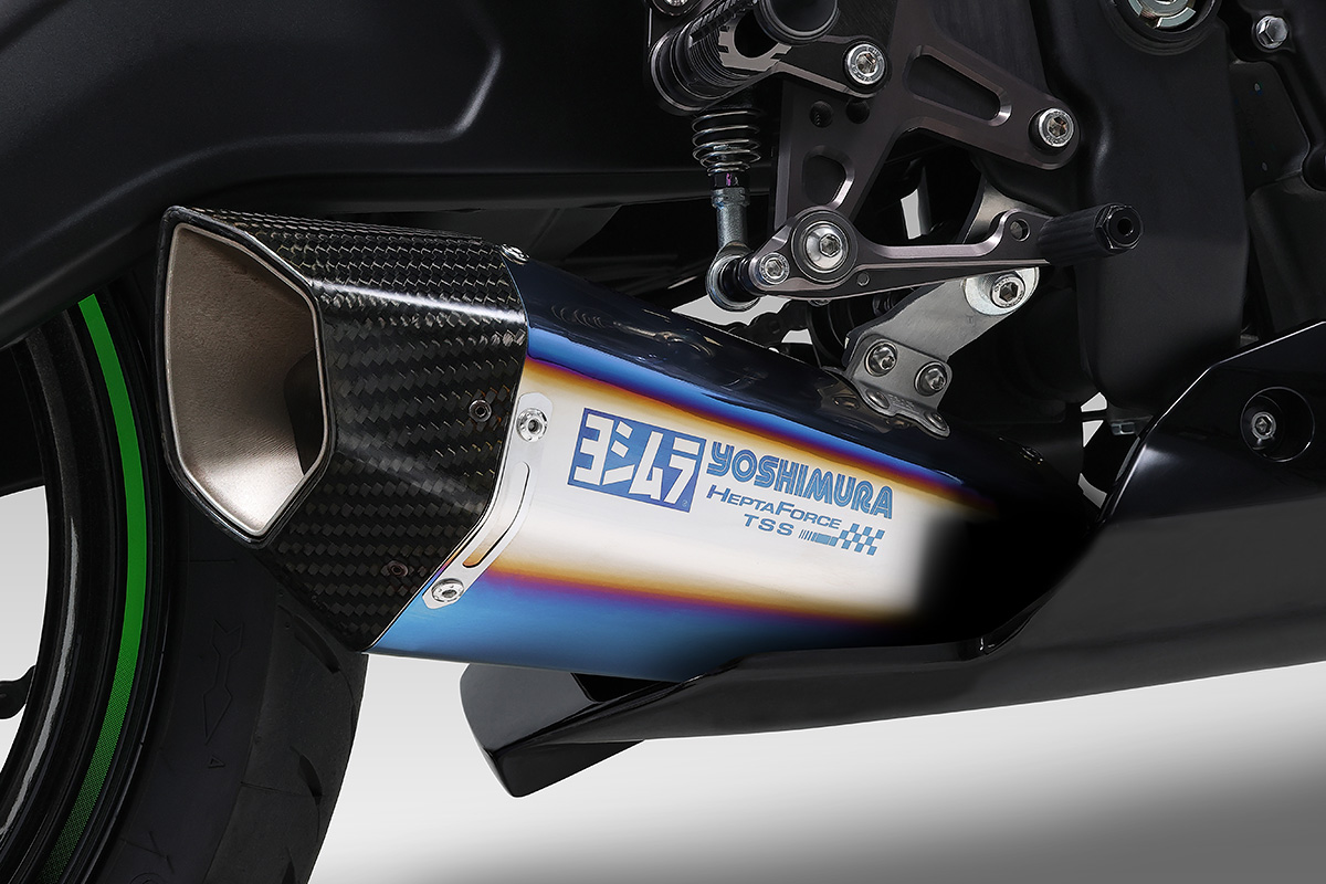 Ninja ZX-25R用ヨシムラレーシングマフラーHEPTA FORCE TSSが市販開始