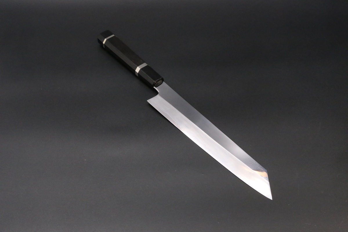 切付牛刀 V金10号 割込み 240mm 両鏡面仕上げ 黒檀柄 中川悟志作-歌舞