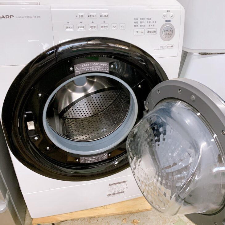 福島県鏡石町へ出張買取 SHARP ドラム式電気洗濯乾燥機 ES-S7E-WR 使用