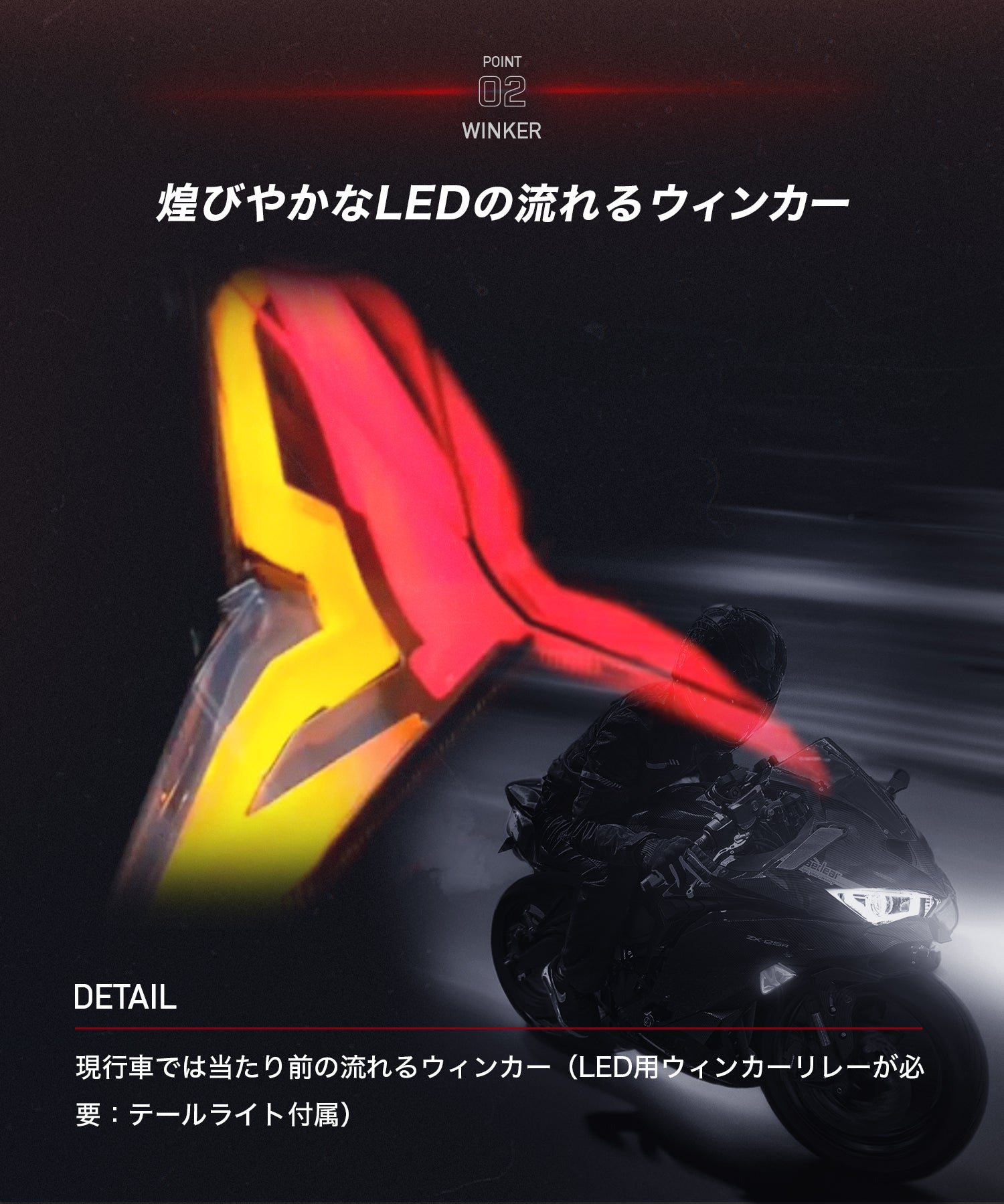 Cyber LED KAWASAKI Ninja ZX-25R カスタムテールランプ / ninja250