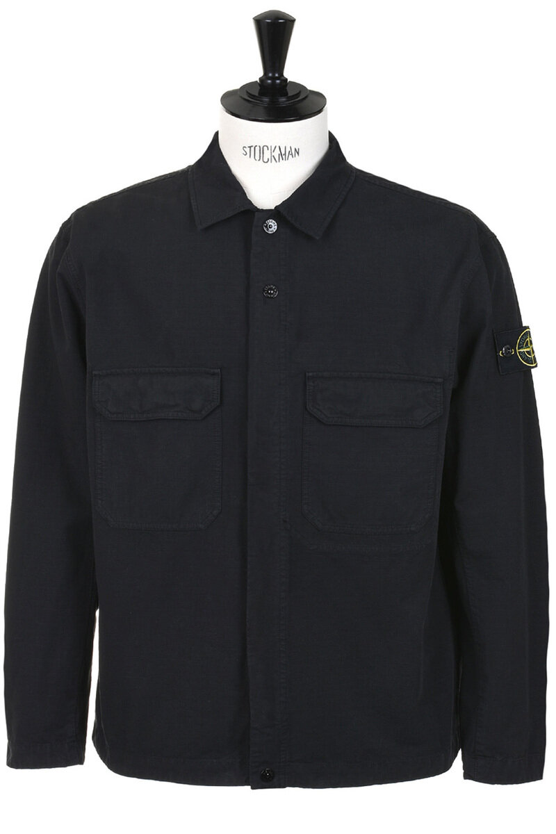 Stone Island 120009 Ripstop Over Shirt - Black | Kafka Mercantile