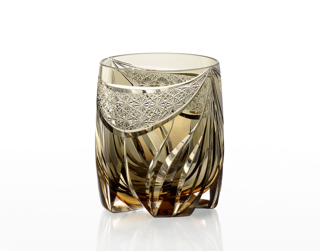 直営店限定 茨城県 伝統工芸士・野口友和作 重ね色目ロックグラス＜氷