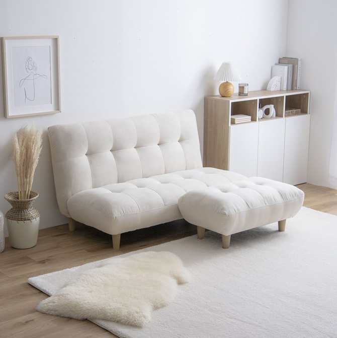 2人掛けソファ Moln(モルン) オットマンセット 2色対応の通販情報