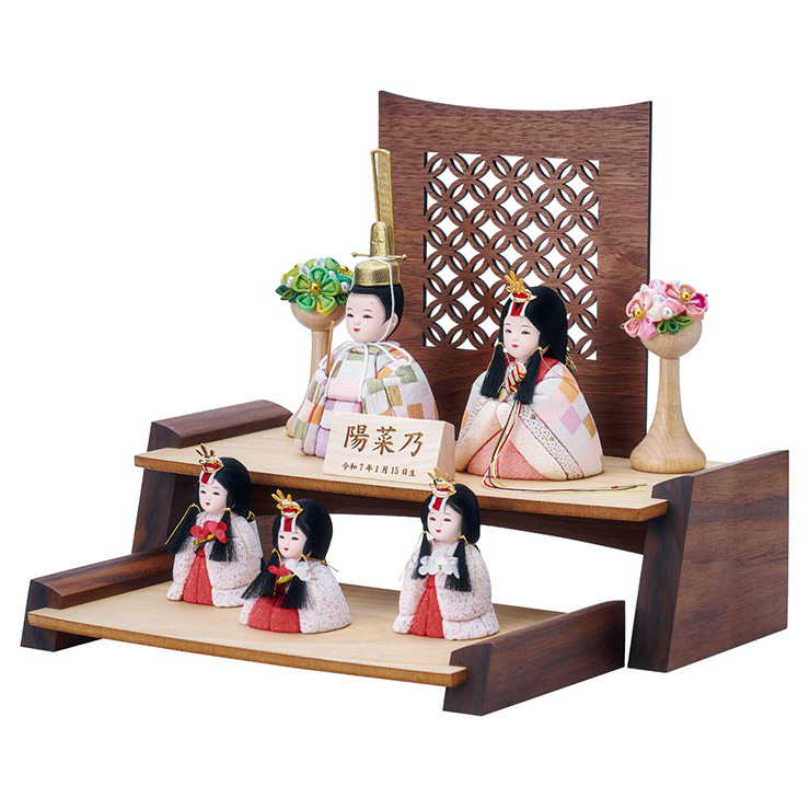 日本製 江戸木目込み雛人形 ふたば 木製二段飾りの通販情報 - 家具通販