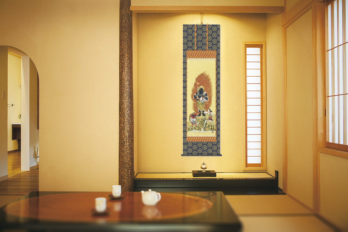 不動明王 田村竹世 (尺五) 日本製 その他人気の仏画 - 掛け軸（掛軸