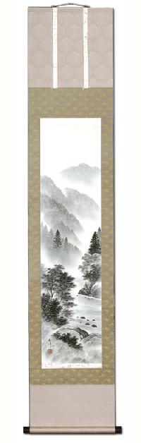 水墨山水 林田玄洋（九寸立）！ 山水画 - 掛け軸（掛軸）販売通販なら