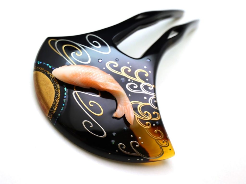 ❤️芸術の秋‼️韓国の硯 鯉の動きのあるやさしい彫刻が珍しいステキな