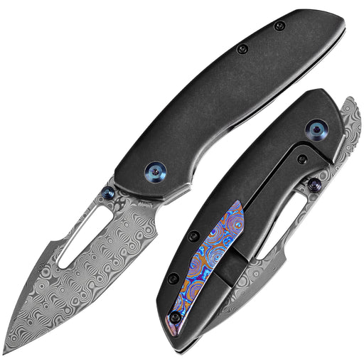 KANSEPT Link Thumb Studs Blackwash Titanium Handle with Timascus