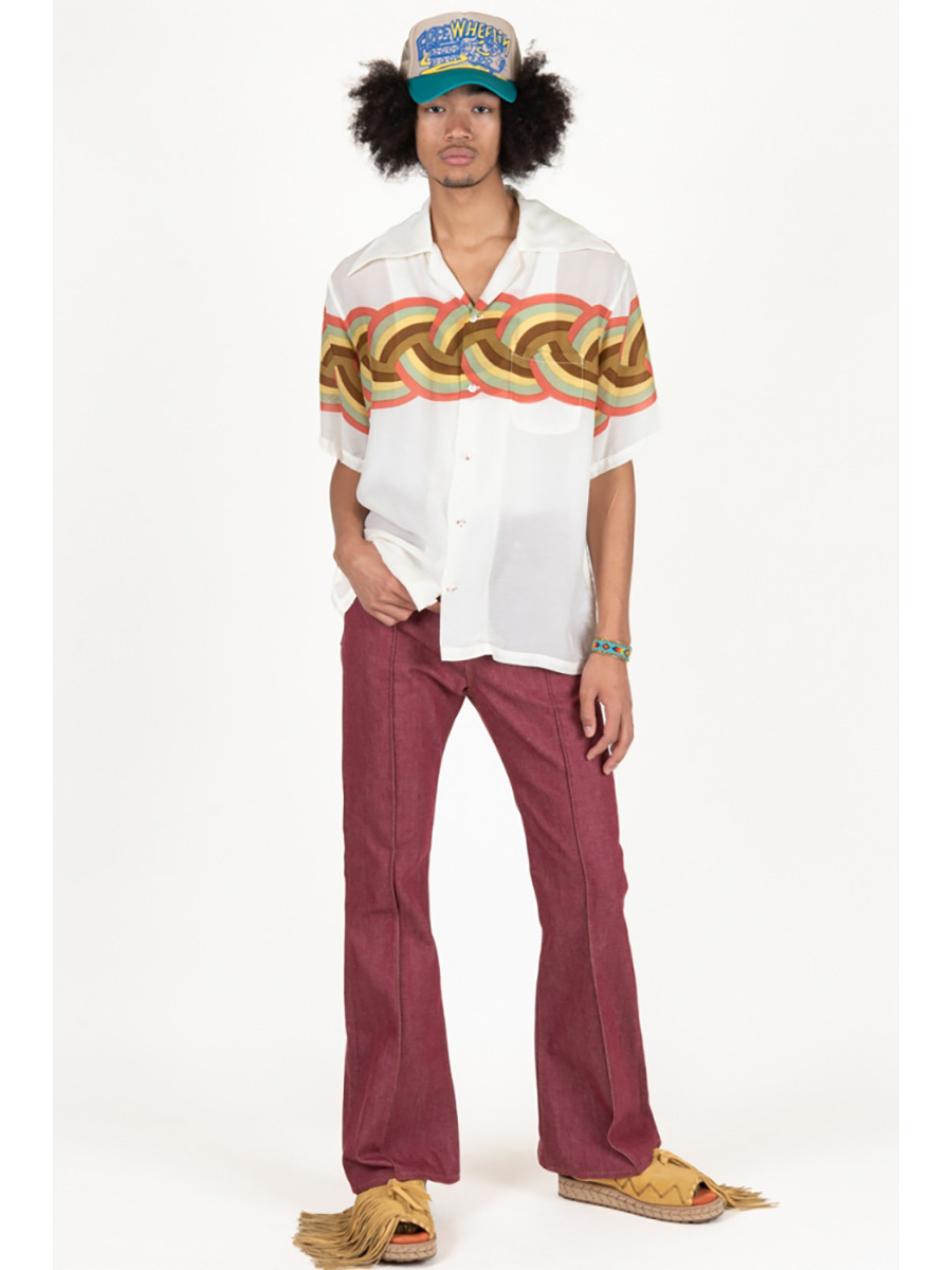 シルクレーヨン レインボーpt ラングルカラーアロハシャツ | KAPITAL