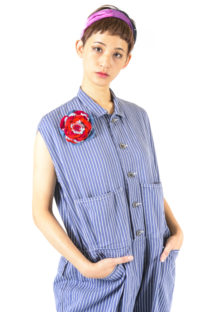 KAPITALのIDGリネン コンチョ フリンジ ストライプ ベスト KAPITAL