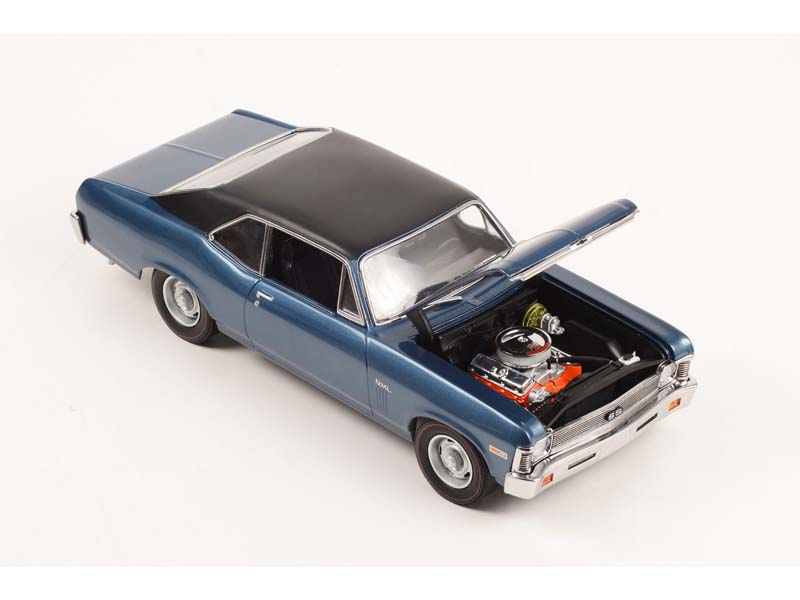 PRE-ORDER 1969 Chevrolet Nova - Blue w/ Black Vinyl Top Diecast 1