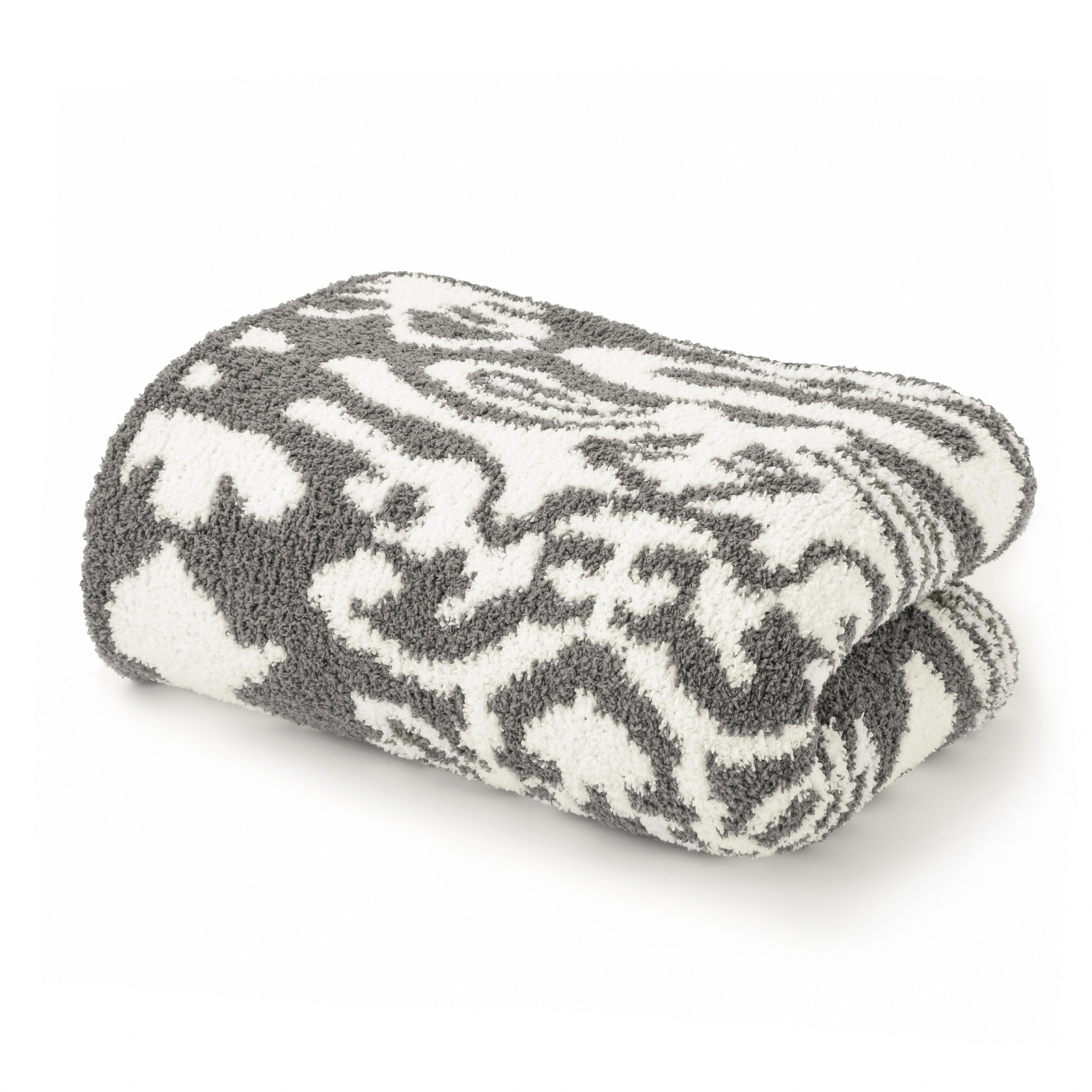 BLANKET / DAMASK(135×183cm medium gray/creme): BLANKET | kashwere