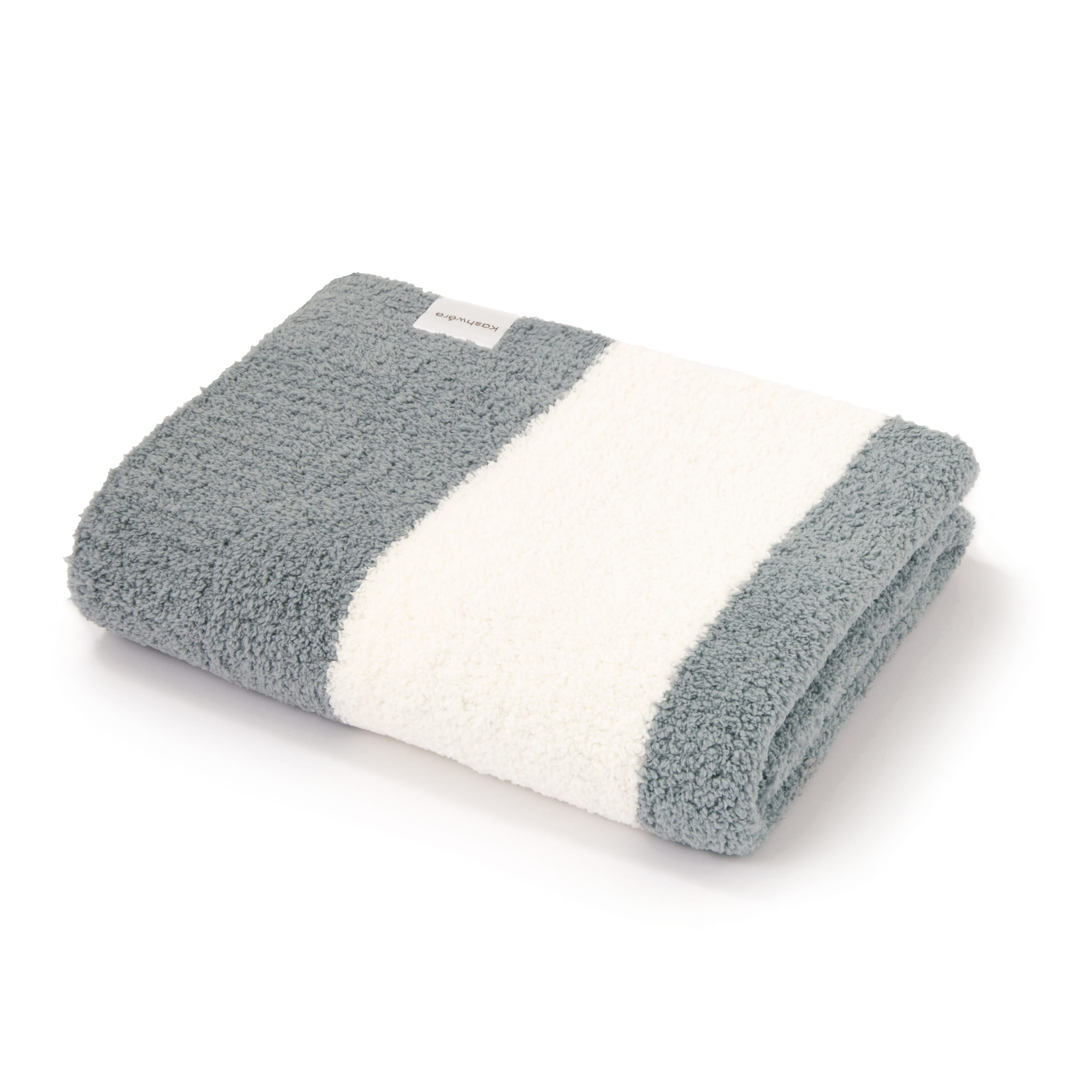 HALF BLANKET / BORDER(85×110cm silver blue/creme): BLANKET