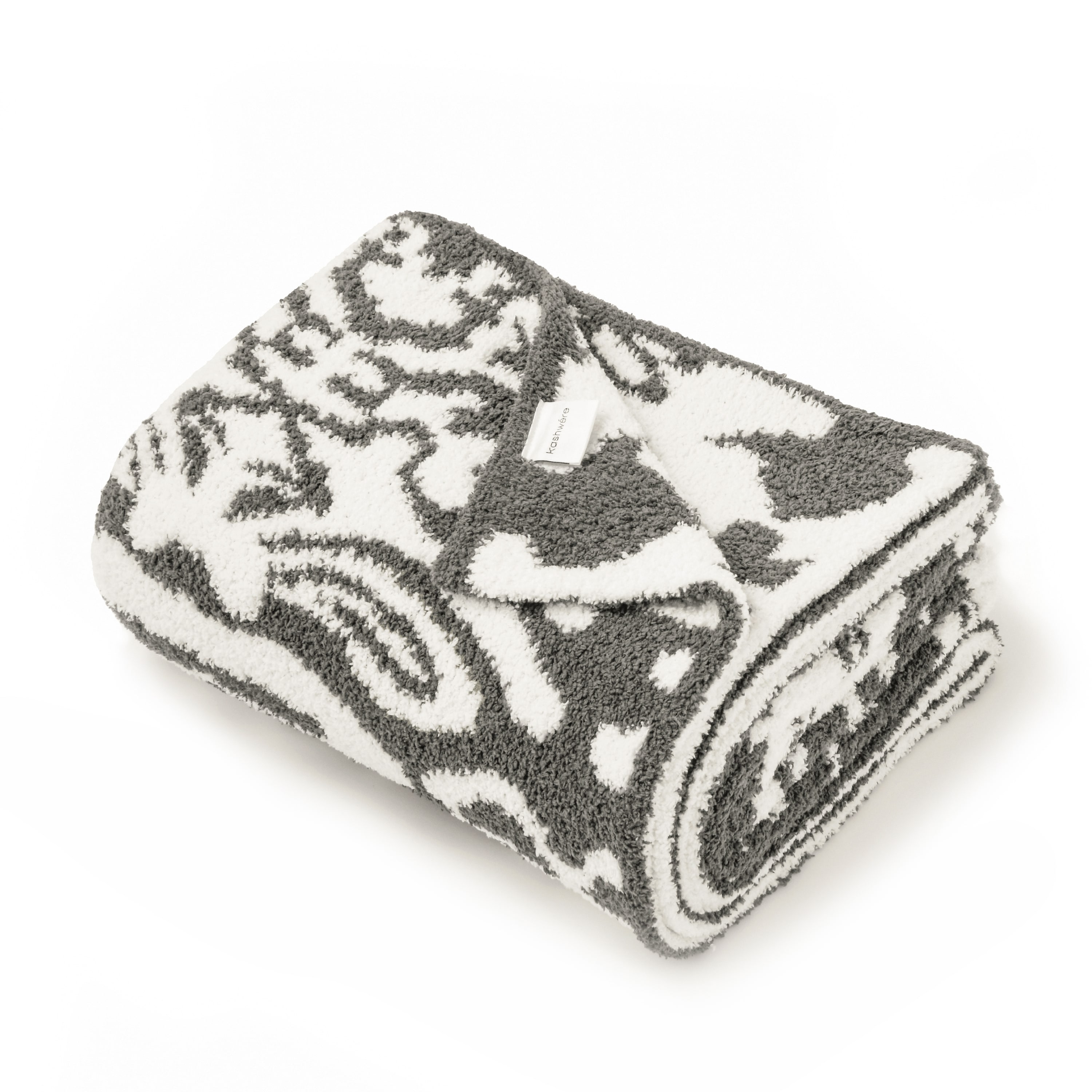 BLANKET / DAMASK(135×183cm medium gray/creme): BLANKET | kashwere