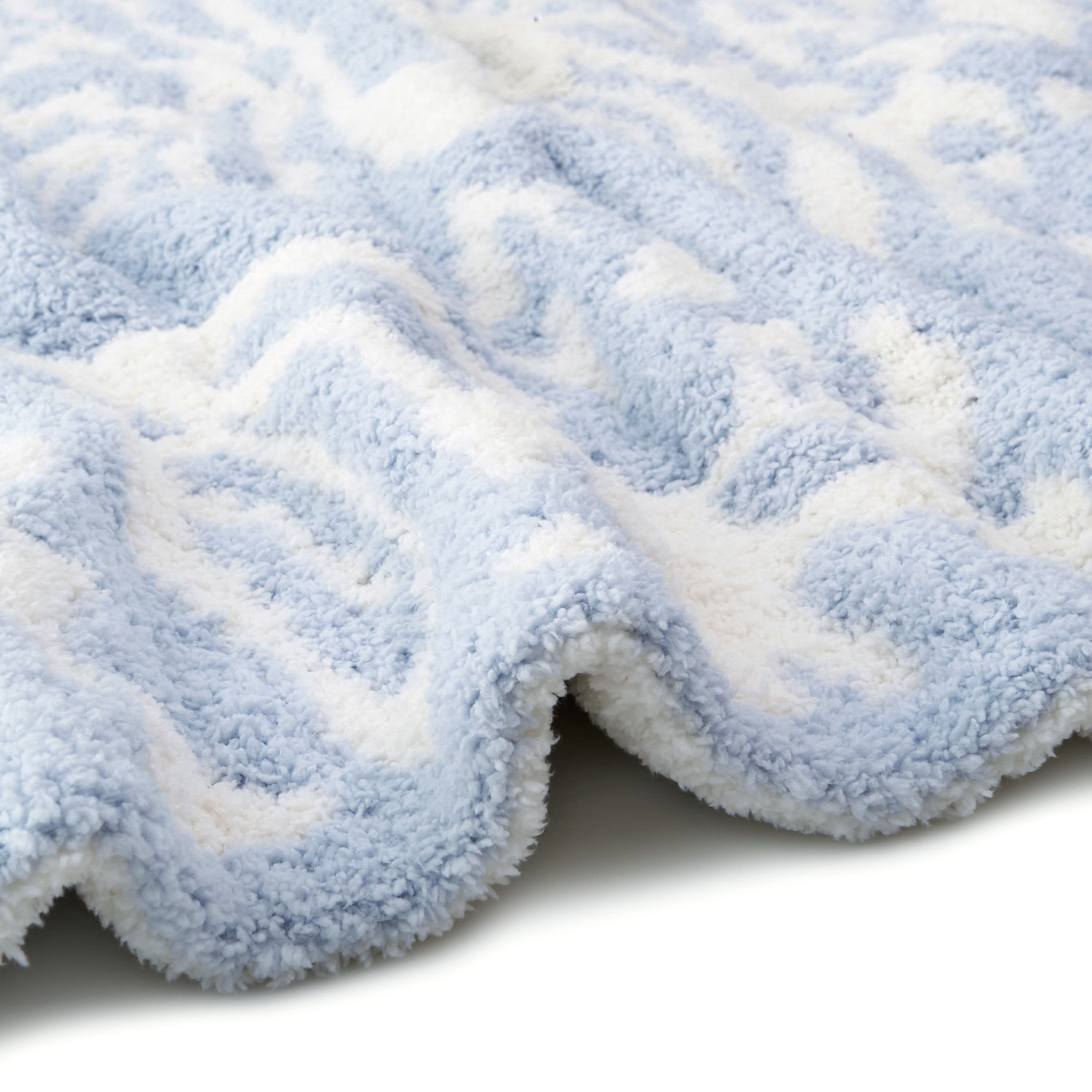 HALF BLANKET / DAMASK(85×110cm blue/creme): BLANKET | kashwere