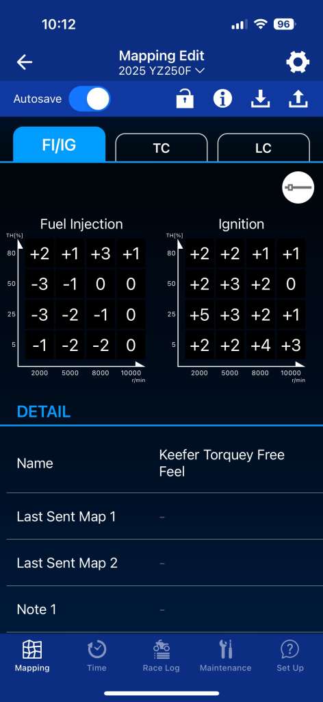2024-2025 Yamaha YZ250F Optional Power Tuner Map – Keefer, Inc. Tested