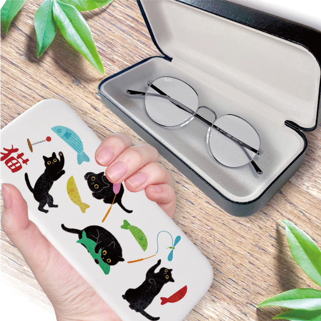 PUメガネケース/マルチ収納ケースをオリジナルデザインで制作