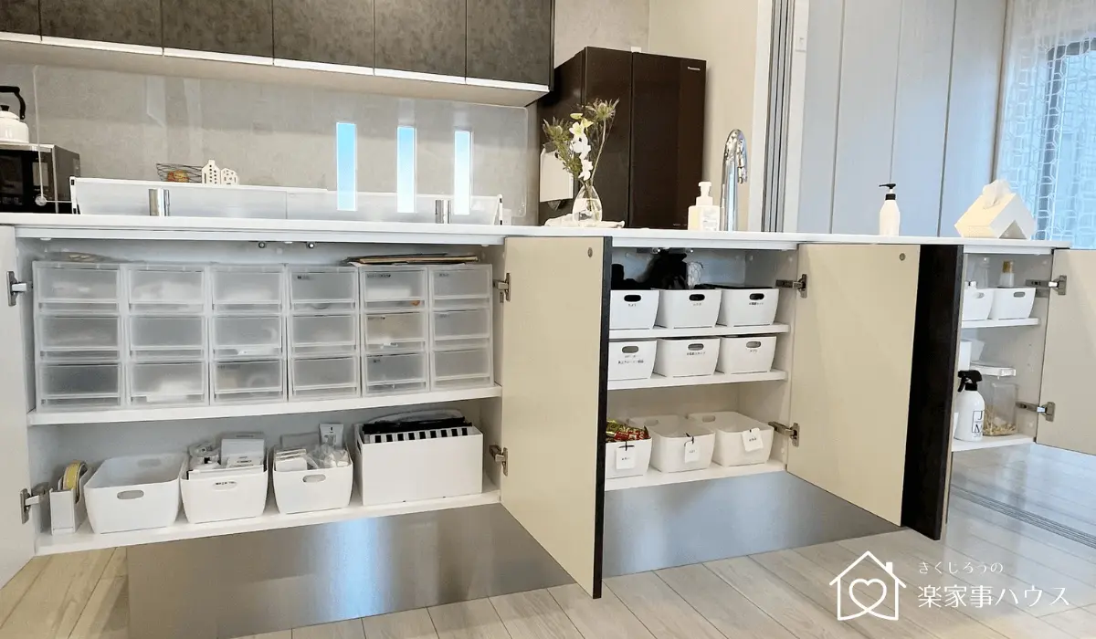 収納プロ監修】パナソニックキッチン Lクラスのシンク下収納例｜写真付き