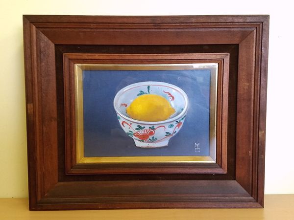 埼玉県さいたま市大宮区にて、小館善四郎の油彩画「赤絵小鉢れもん