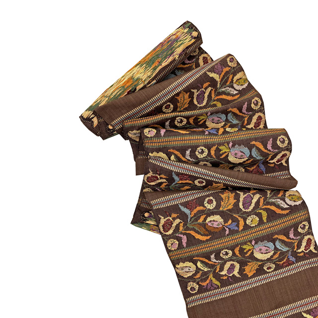 特選 八寸名古屋帯 【帯屋捨松 謹製】「トルキー花、唐華文様・六通