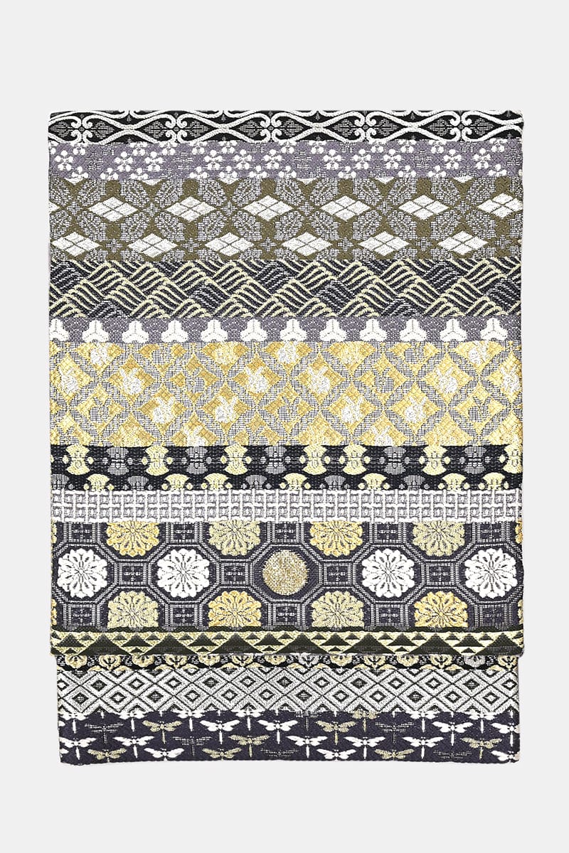 帯5915】誉田屋源兵衛製 譽文彫金 袋帯 銘「吉祥弐百六拾寶」（余り布