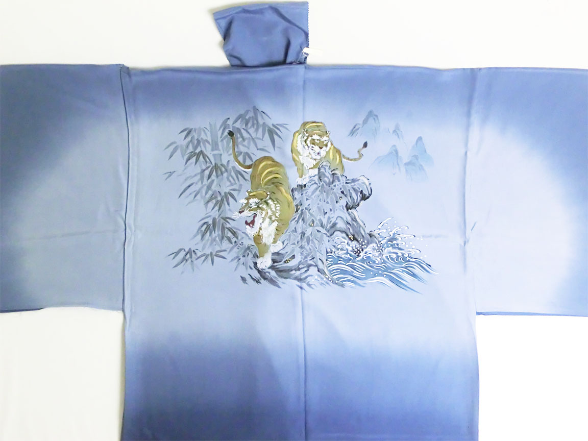 正絹 摺り友禅男襦袢 ｢白山｣ ⑥虎/寅