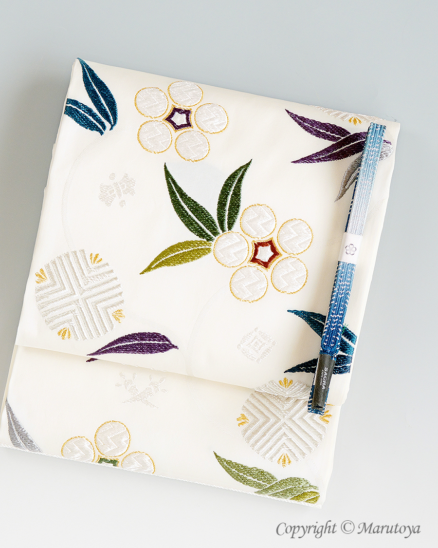 織文意匠鈴木：唐織錦『吉祥笹蔓文』袋帯 – 創作着物と帯の専門店 Marutoya