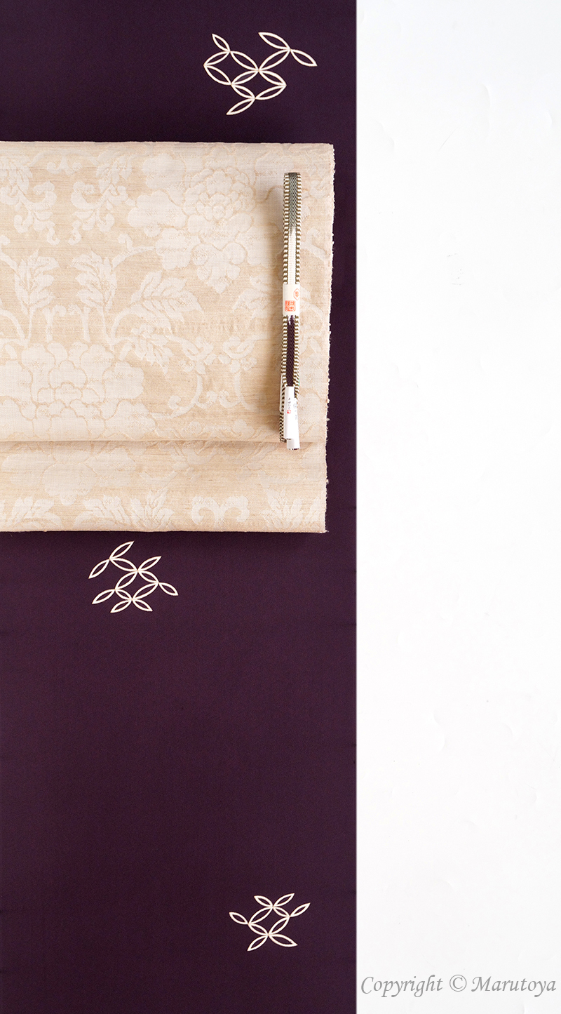 齋藤織物：九寸名古屋帯『牡丹唐草』 – 創作着物と帯の専門店 Marutoya