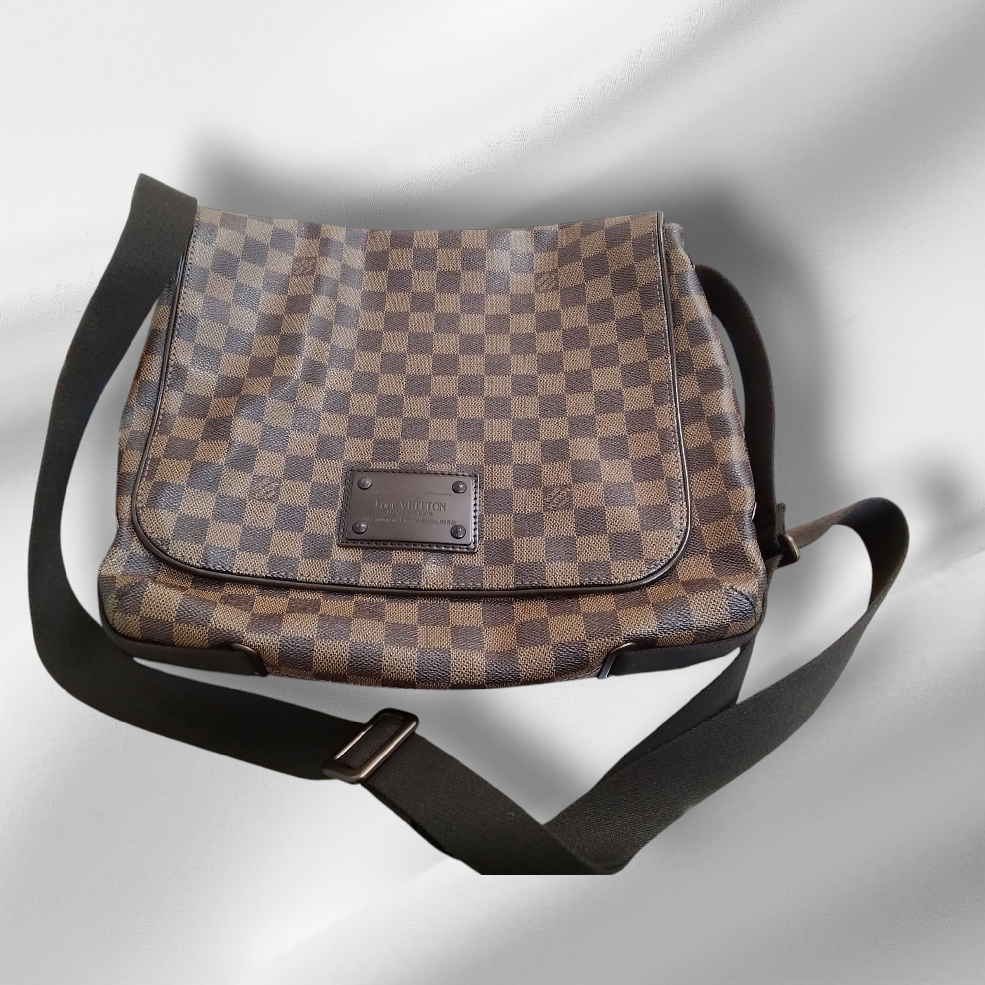 LOUIS VUITTON ダミエ・エベヌ ブルックリン MM ショルダーバッグ ルイ