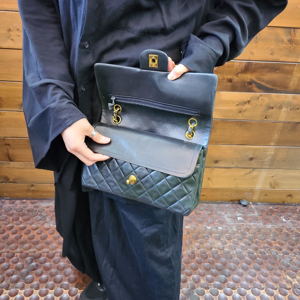 CHANEL/シャネル】マトラッセ ダブルフラップ チェーンショルダー