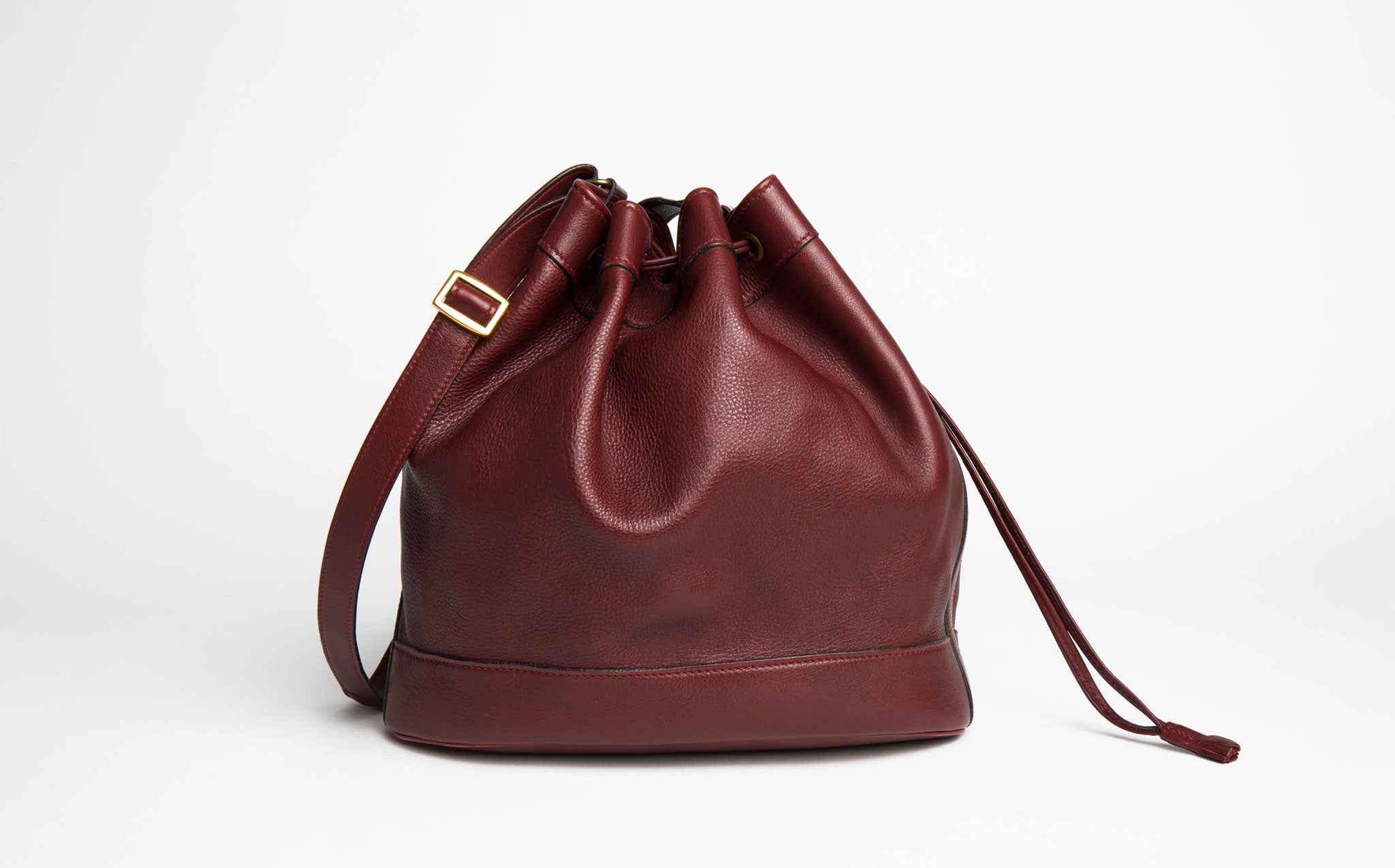 Hermés Vintage Oxblood Market Bucket Bag | Kindred Black