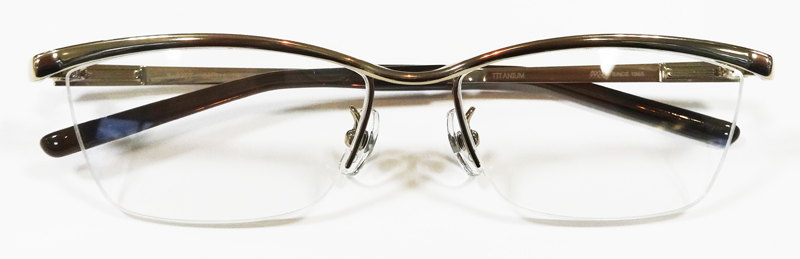 999.9(フォーナインズ)メタルブロウメガネフレームS-876T カラー1