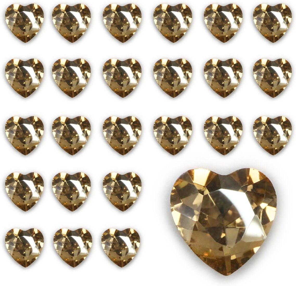 ネイルパーツ ハート【ゴールド】透明 立体 パーツ 3D ネイルアート
