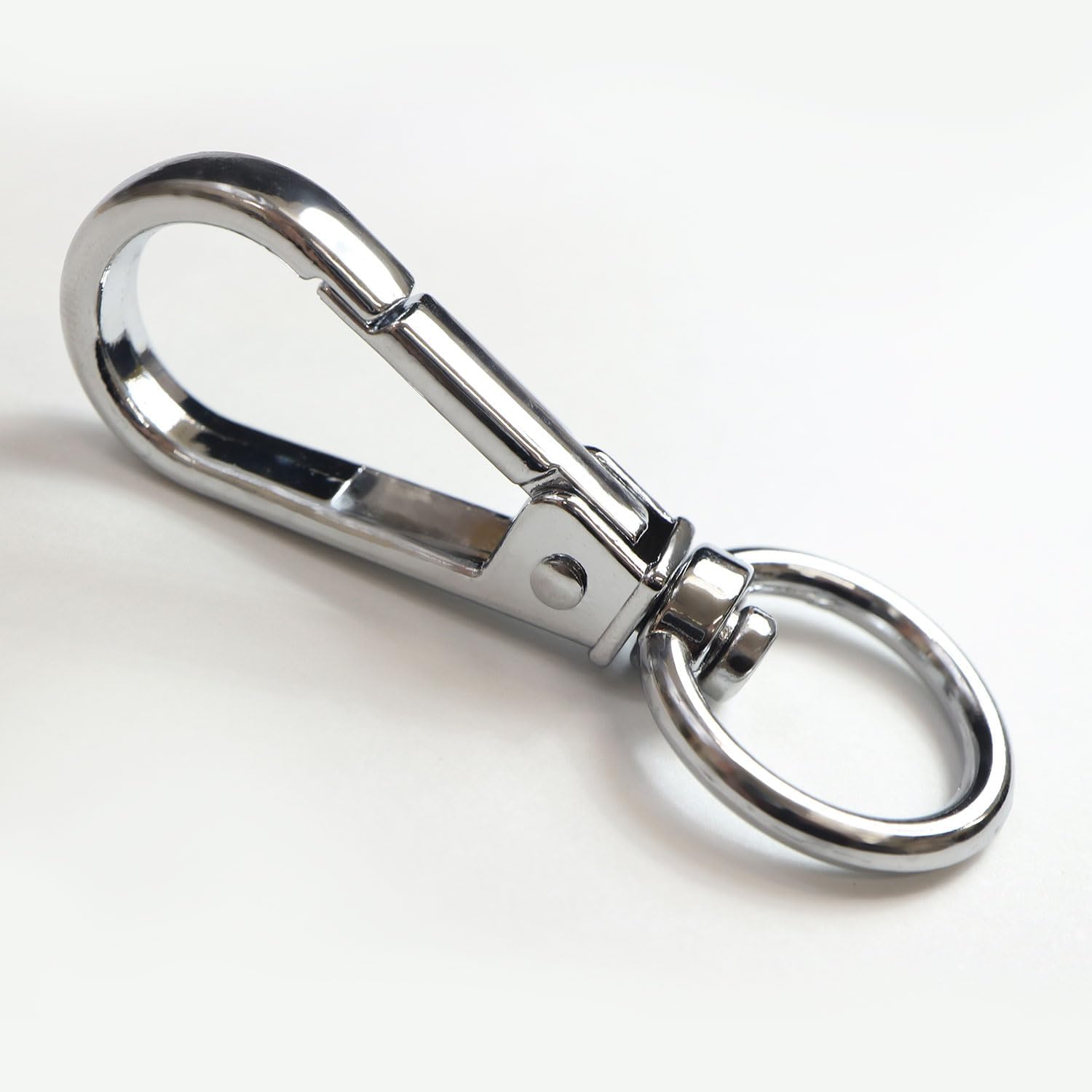 ナスカン 金属 回転フック 押し込み式【シルバー】銀 ストラップ