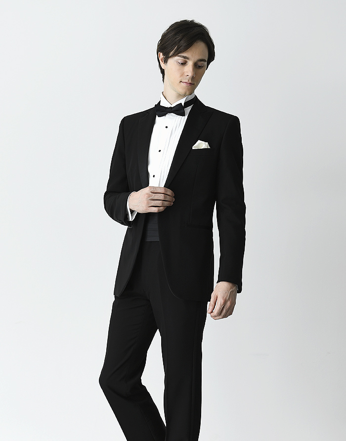 PEAKED LAPEL BLACK TUXEDO タキシード・ブラックタイ ピークドラペル