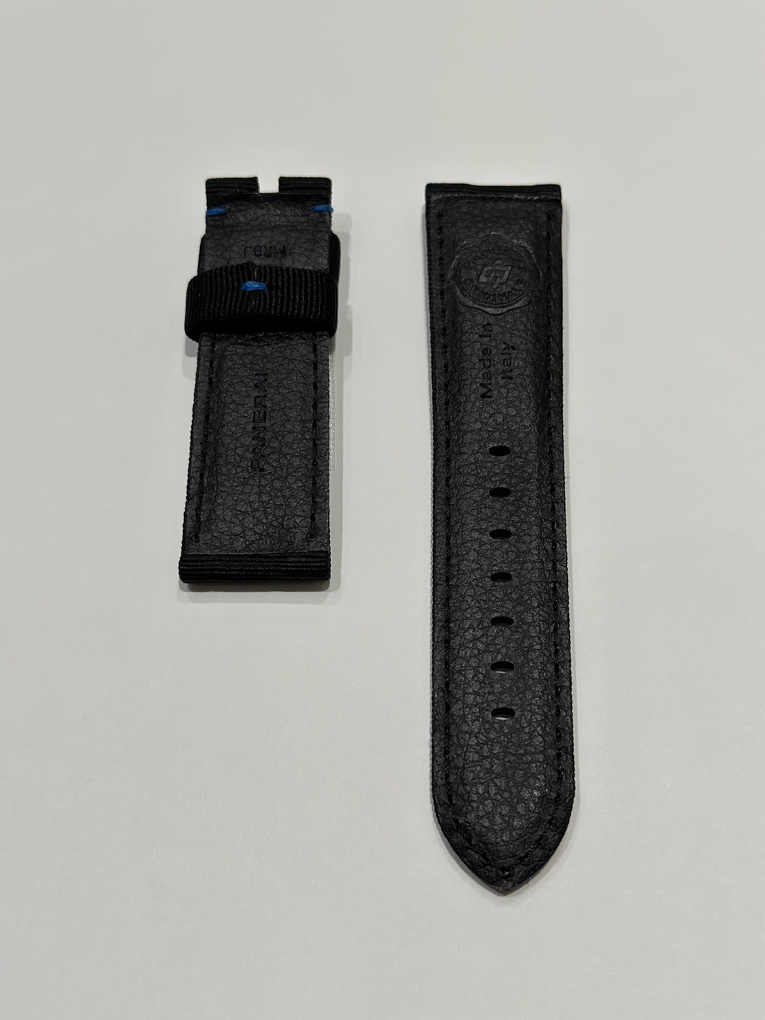 パネライ 】純正ストラップ リサイクルペットブラック（ブルーステッチ