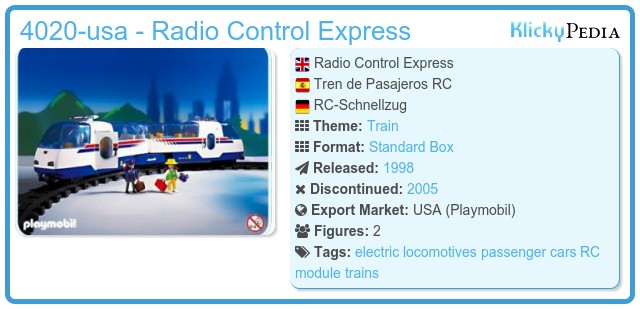 Playmobil Set: 4020-usa - Radio Control Express - Klickypedia