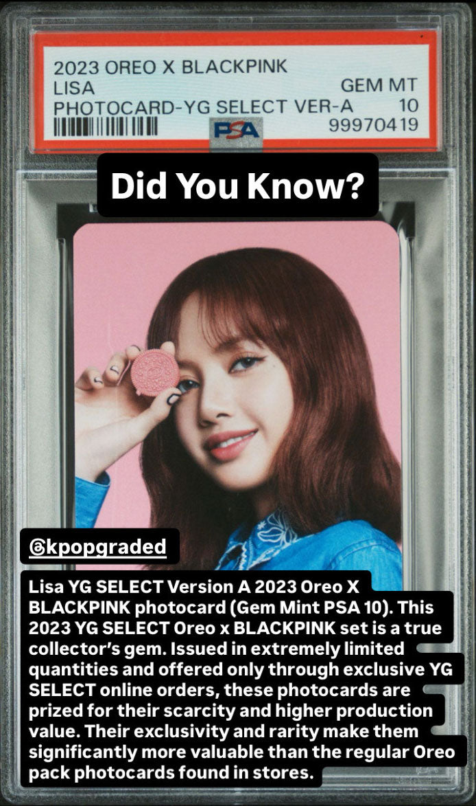 LISA 2023 OREO X BLACKPINK YG SELECT EXCLUSIVE PHOTOCARD VERSION A