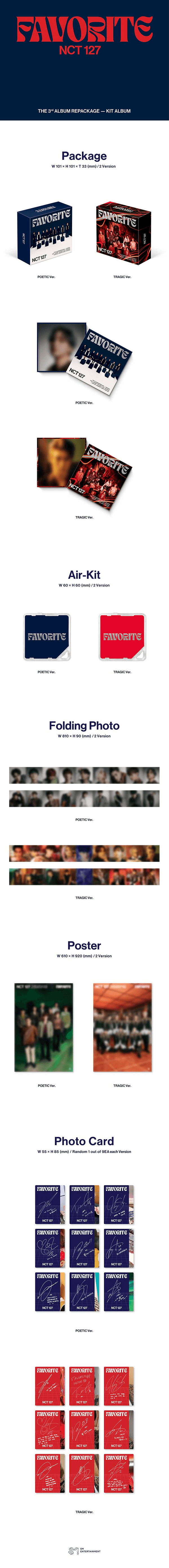 NCT 127 FAVORITE 3RD ALBUM REPACKAGE AIR-KIT - Kpop USA