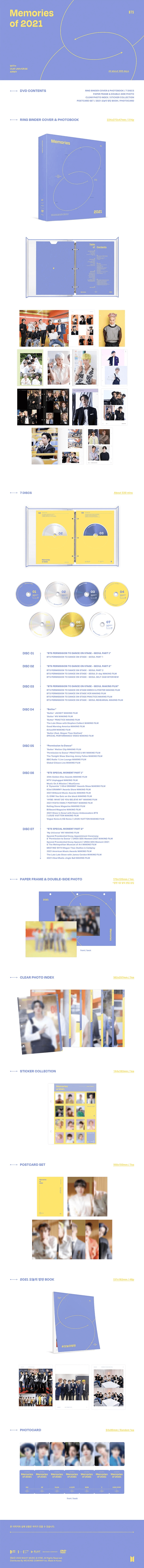 BTS MEMORIES OF 2021 DVD - Kpop USA