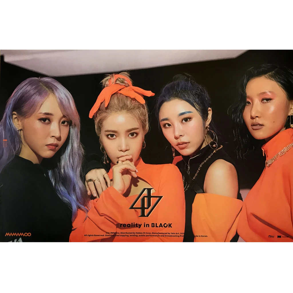 MAMAMOO 2ND ALBUM REALITY IN BLACK OFFICIAL POSTER (VER 1) - Kpop USA