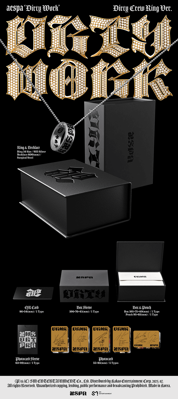 AESPA SINGLE ALBUM DIRTY WORK (DIRTY CREW RING VER.) - Kpop USA